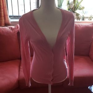 Divided by H&m pink cardigan suede elbow sleeve